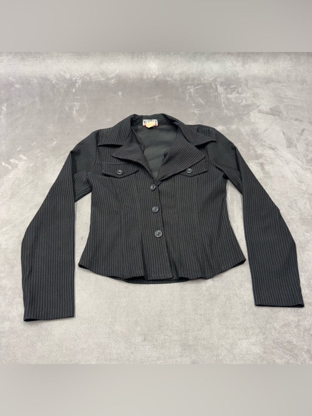 Vintage Jenny’s USA Women’s Black Pinstripe blazer Button Front Jacket women S/M